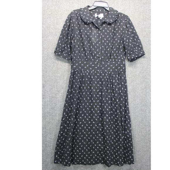 BA&SH Eddy Floral Midi Dress - Carbone Size Large - Picture 2 of 9